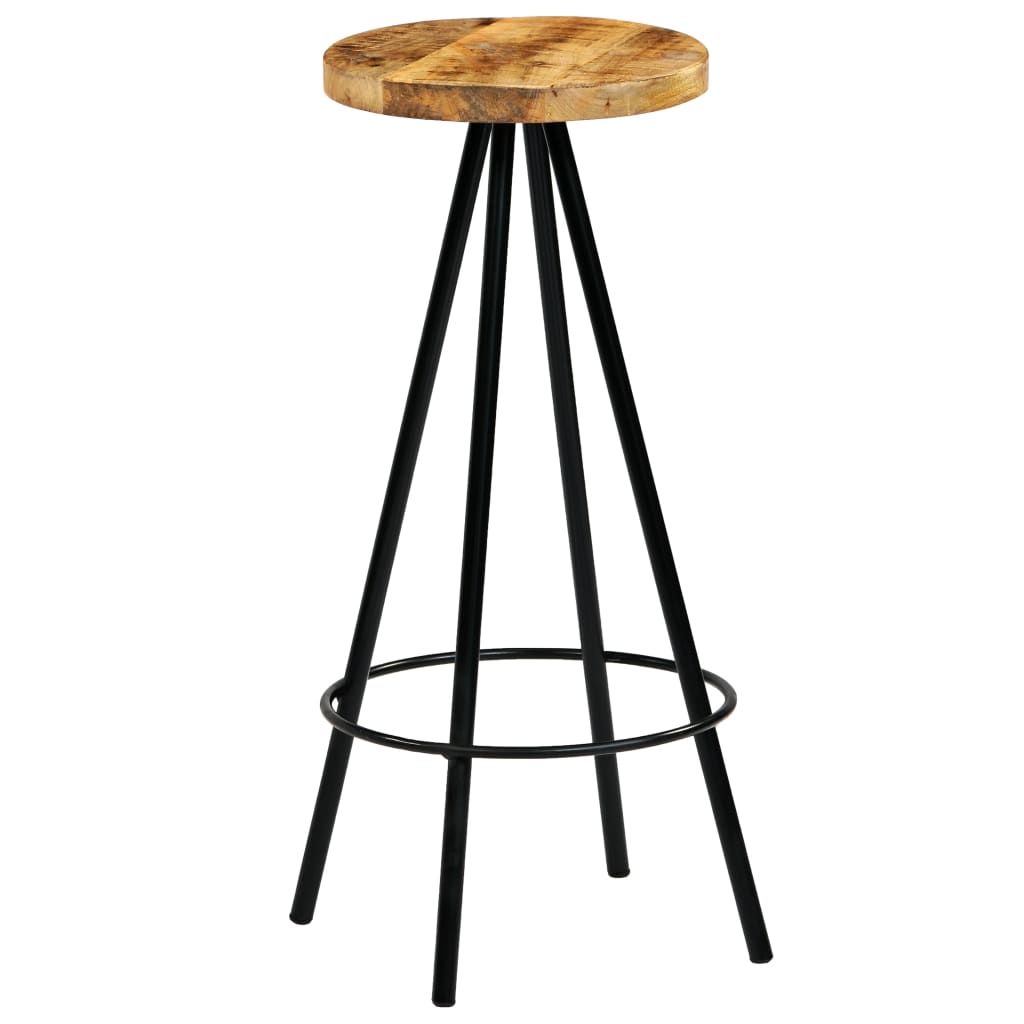 Bar Stools 2 Pcs Solid Mango Wood