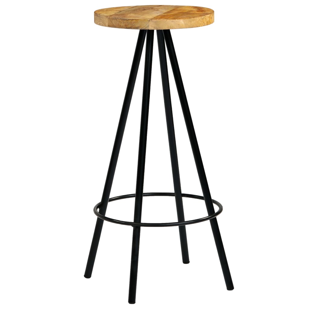 Bar Stools 2 Pcs Solid Mango Wood