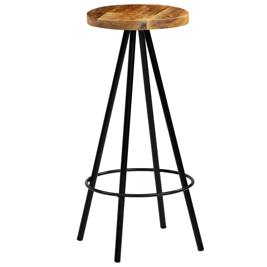 Bar Stools 2 Pcs Solid Mango Wood