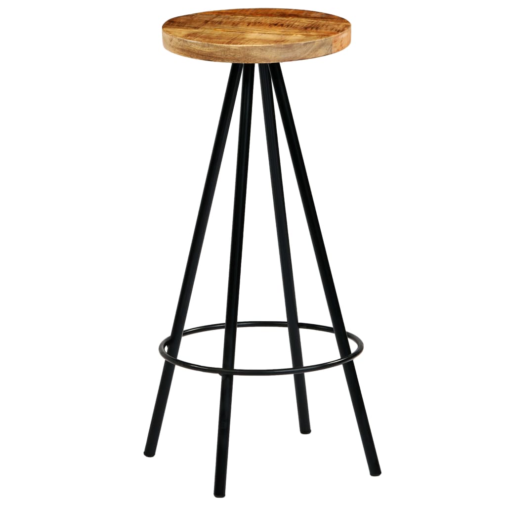 Bar Stools 2 Pcs Solid Mango Wood