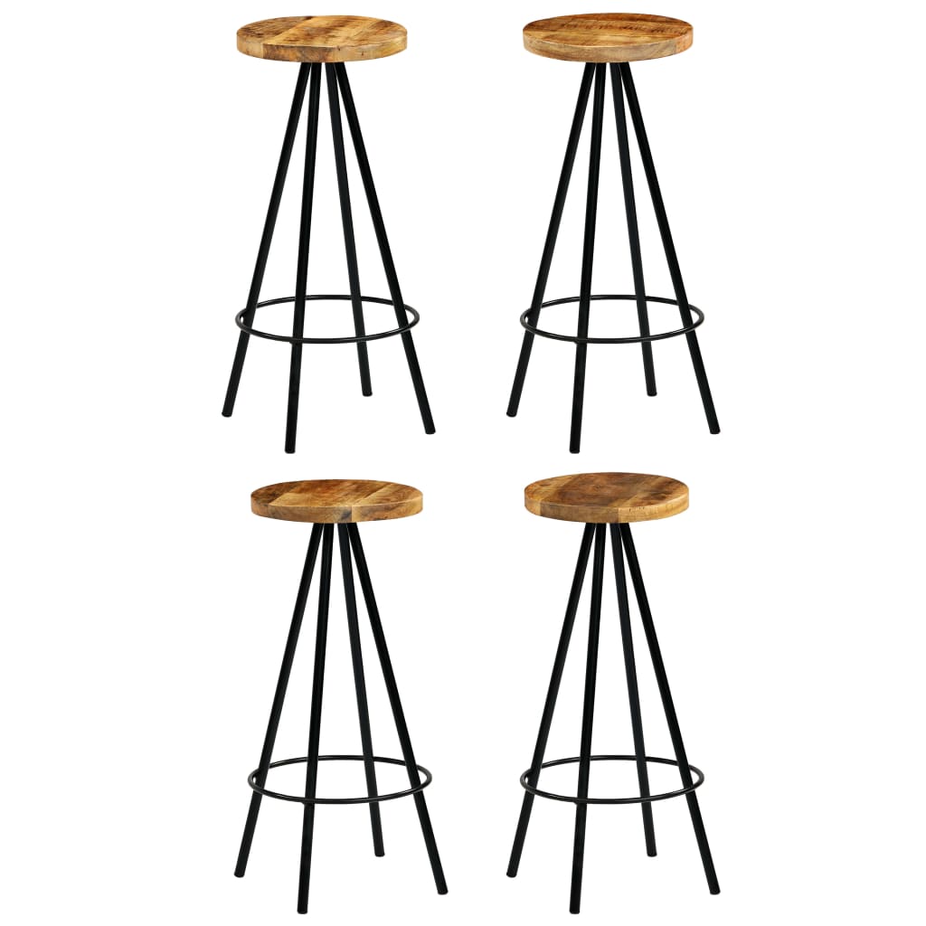 Bar Stools 2 Pcs Solid Mango Wood