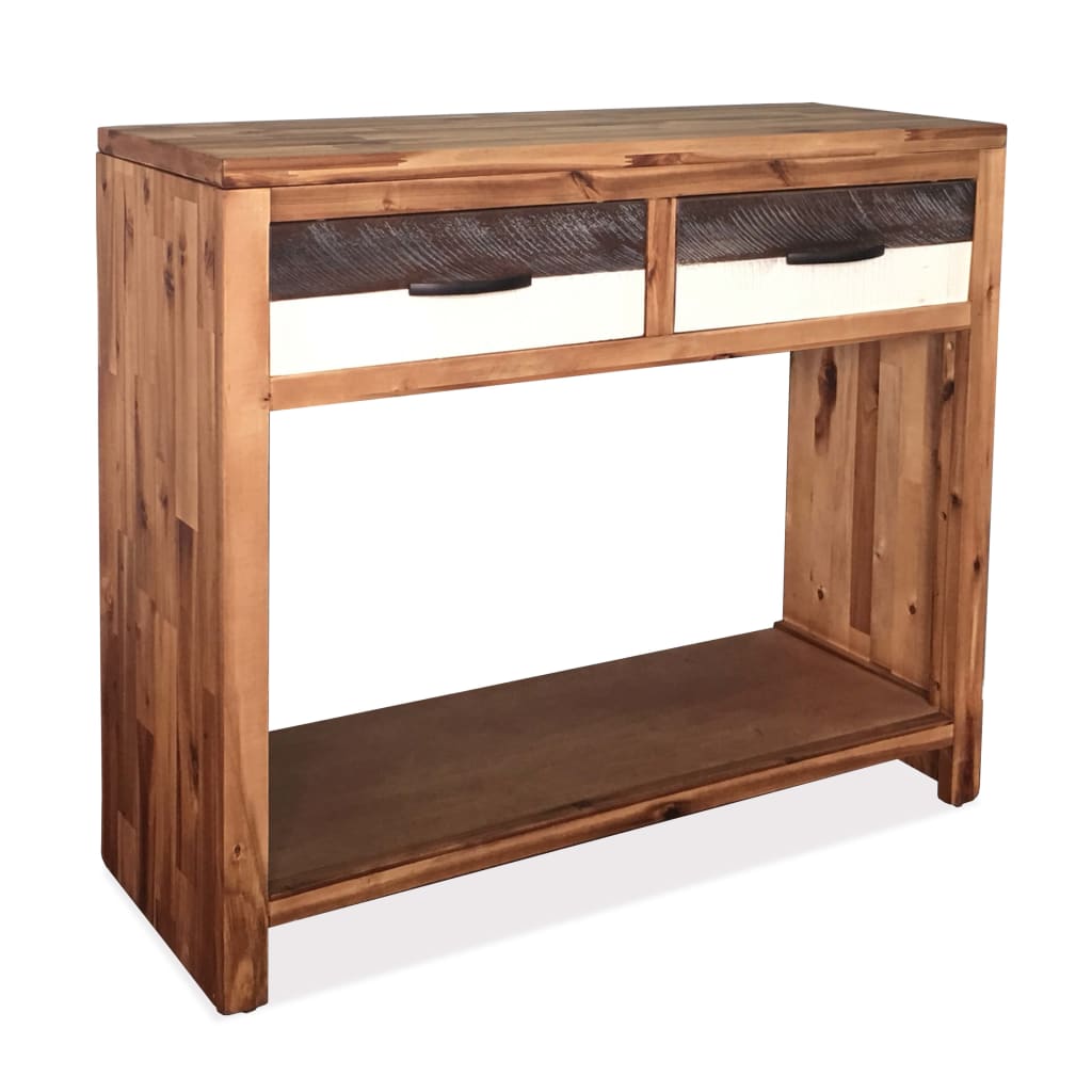 Console Table Solid Acacia Wood 33.9&quot;X11.8&quot;X29.5&quot;