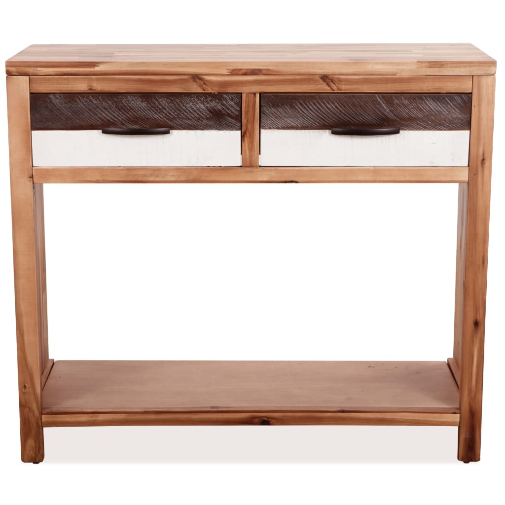 Console Table Solid Acacia Wood 33.9&quot;X11.8&quot;X29.5&quot;