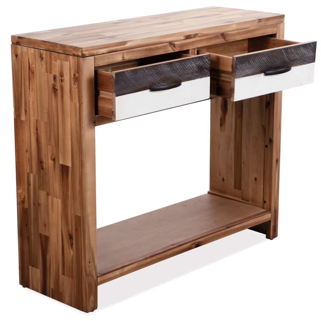 Console Table Solid Acacia Wood 33.9&quot;X11.8&quot;X29.5&quot;