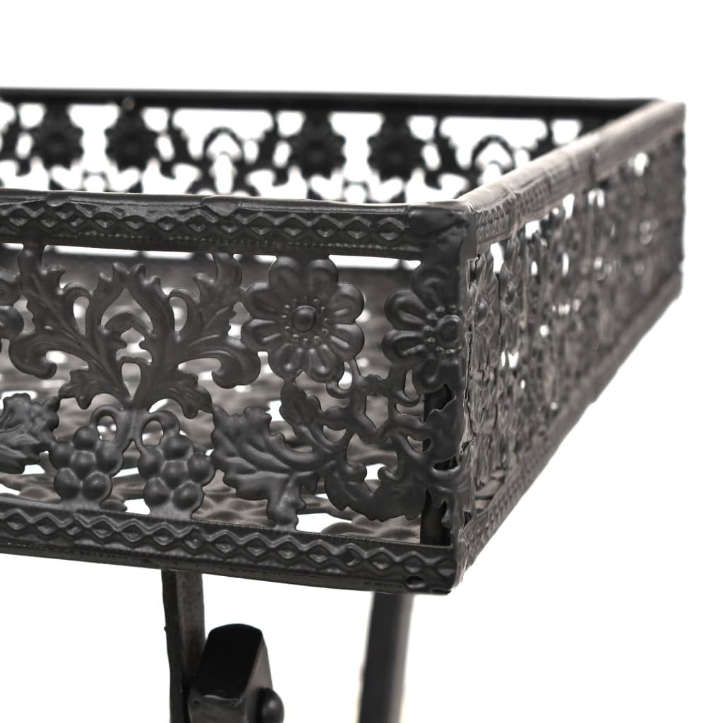 Folding Tea Table Vintage Style Metal 22.8&quot;X13.8&quot;X28.3&quot; Black