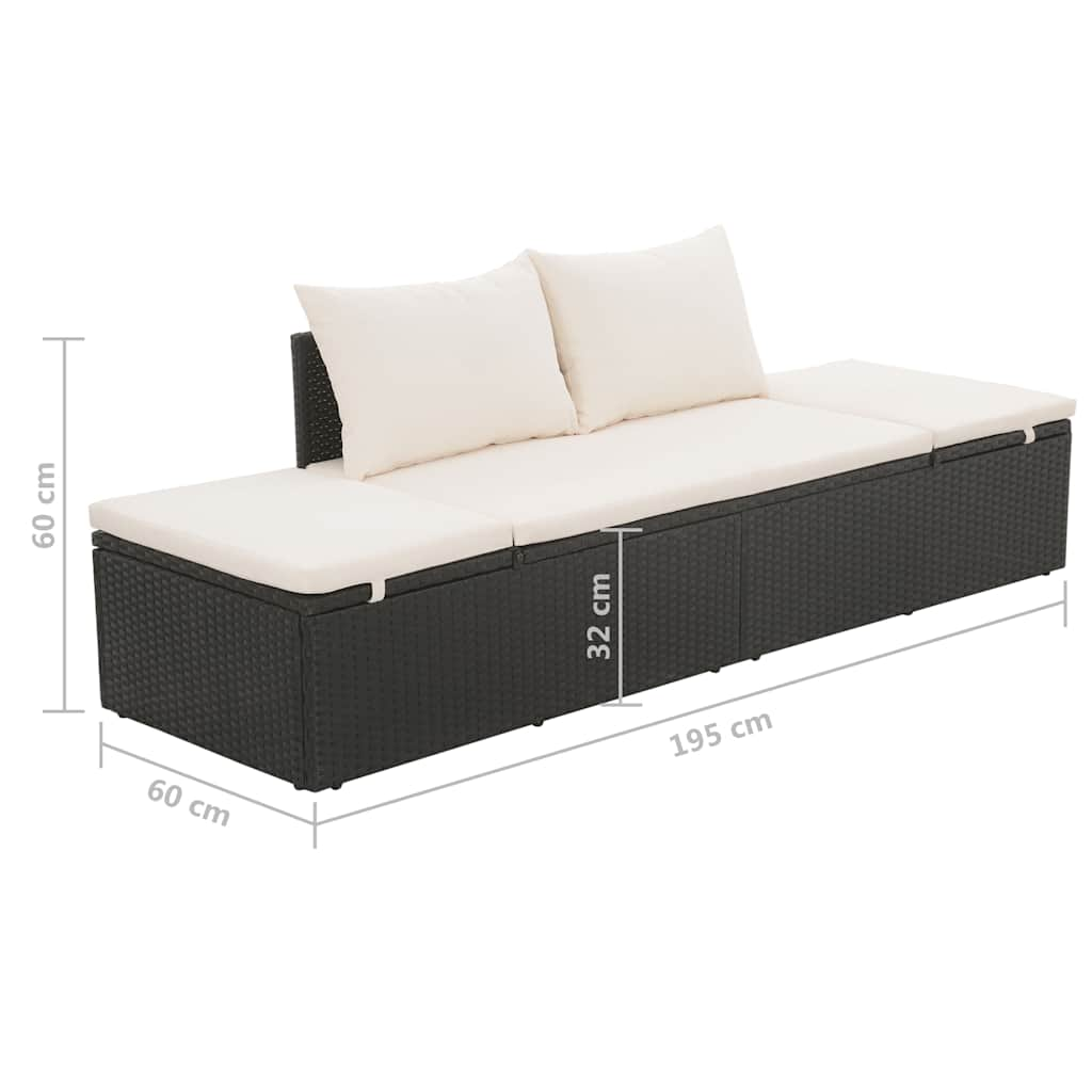 Patio Bed 76.8&quot;X23.6&quot; Poly Rattan