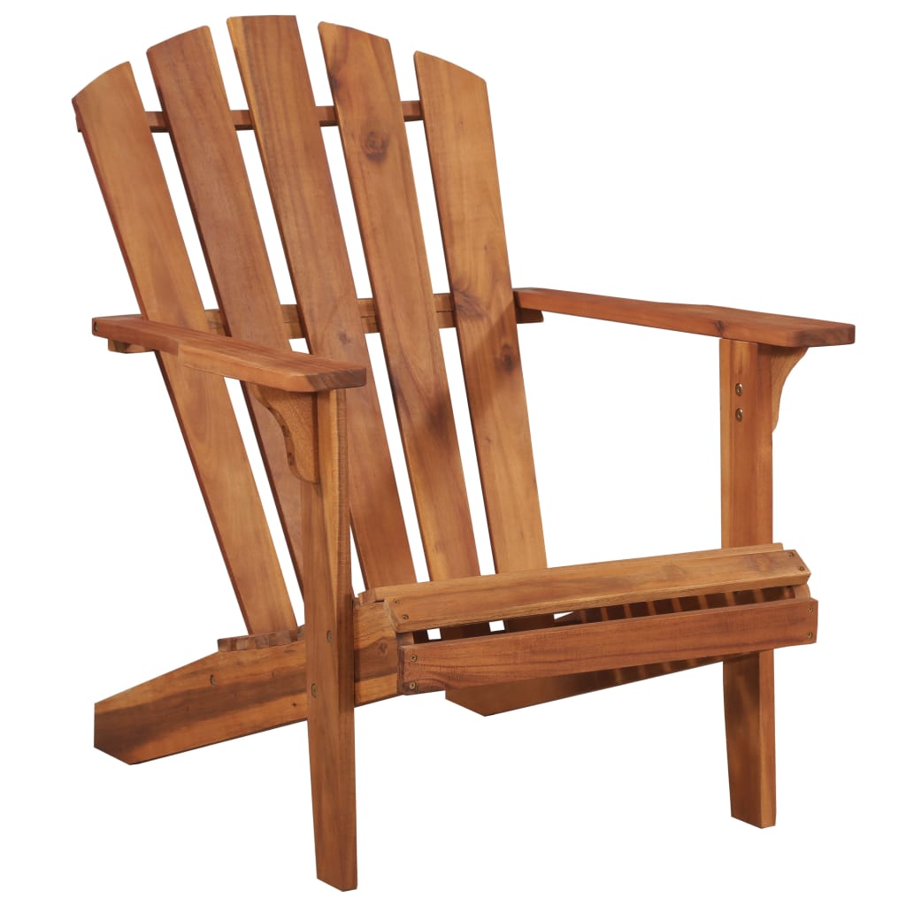 Patio Adirondack Chair With Footrest Solid Acacia Wood