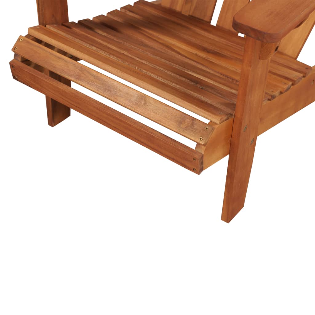 Patio Adirondack Chair With Footrest Solid Acacia Wood