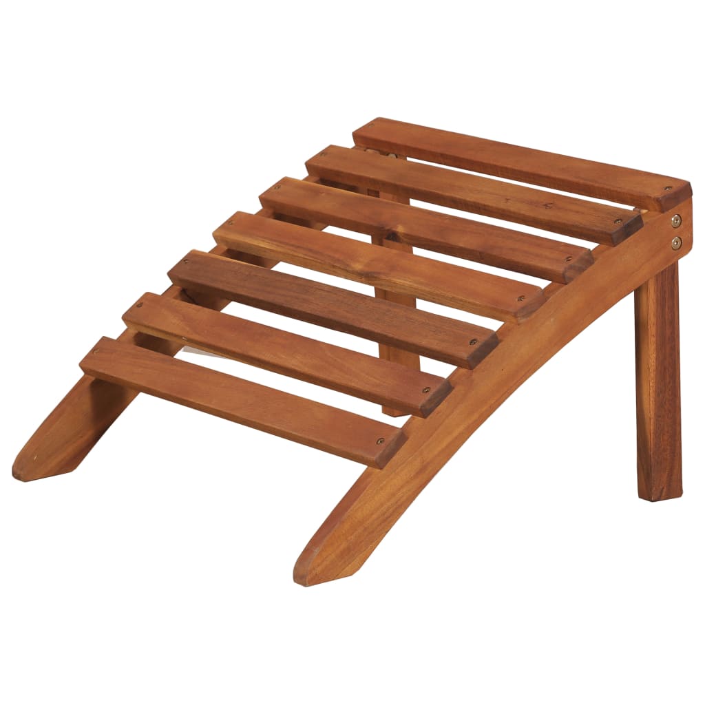 Patio Adirondack Chair With Footrest Solid Acacia Wood