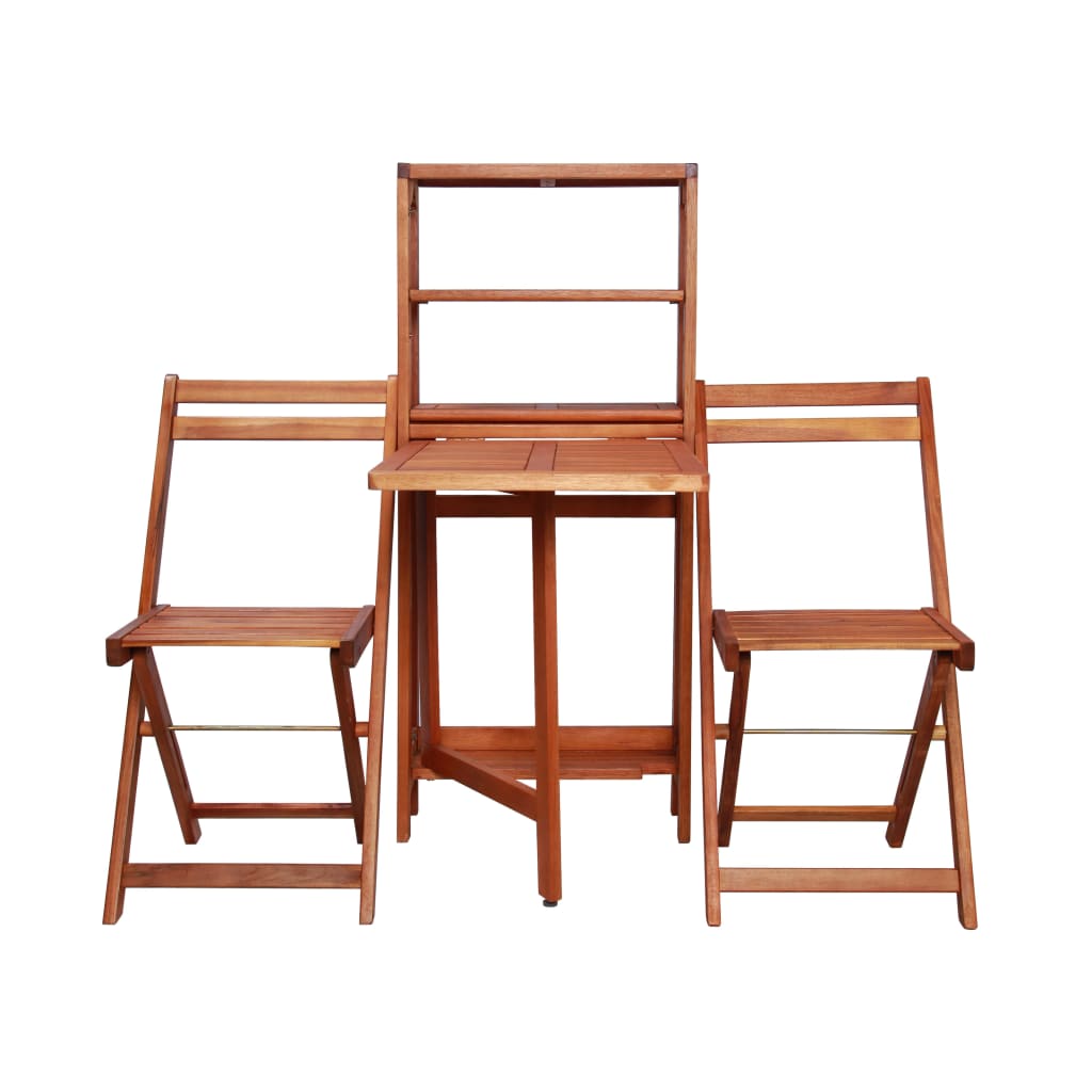 3 Piece Folding Bistro Set Solid Acacia Wood