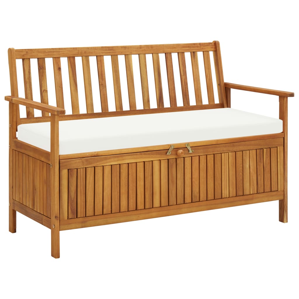 Patio Storage Bench 47.2&quot; Solid Acacia Wood