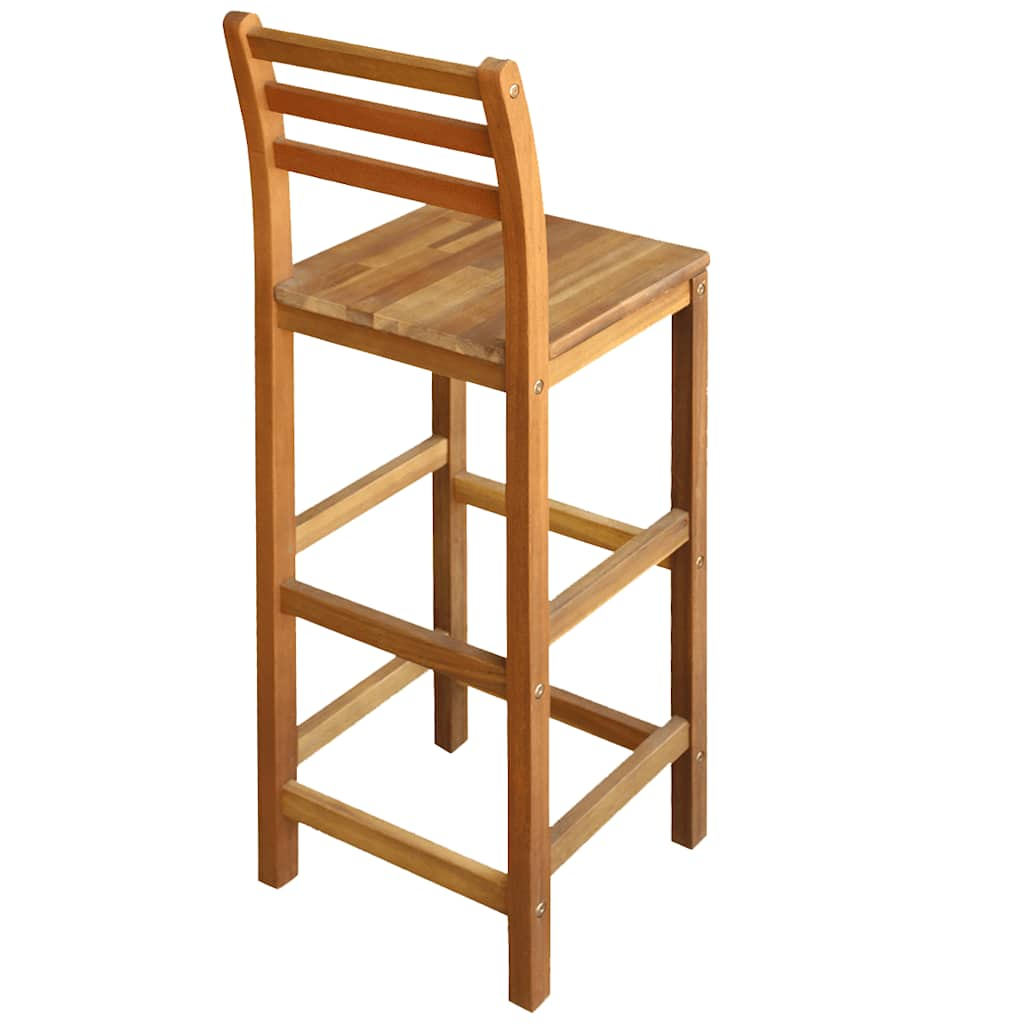 Bar Chairs 2 Pcs Solid Acacia Wood