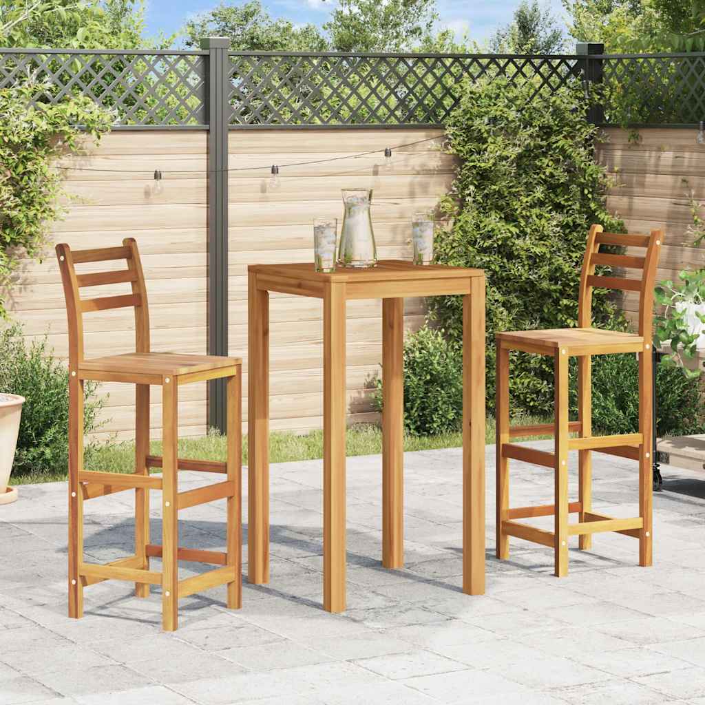 Bar Chairs 2 Pcs Solid Acacia Wood