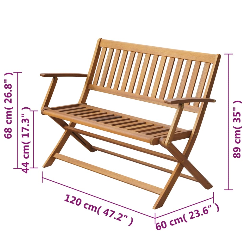 Patio Bench 47.2&quot; Solid Acacia Wood