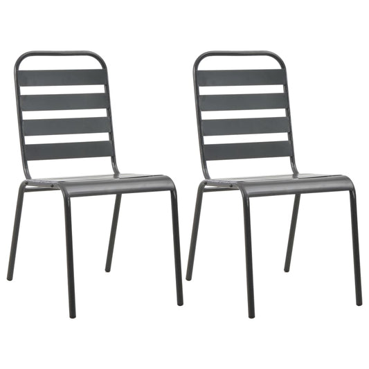 Stackable Patio Chairs 2 Pcs Steel