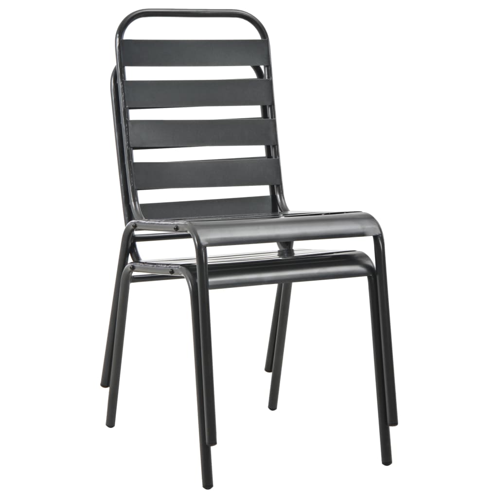 Stackable Patio Chairs 2 Pcs Steel