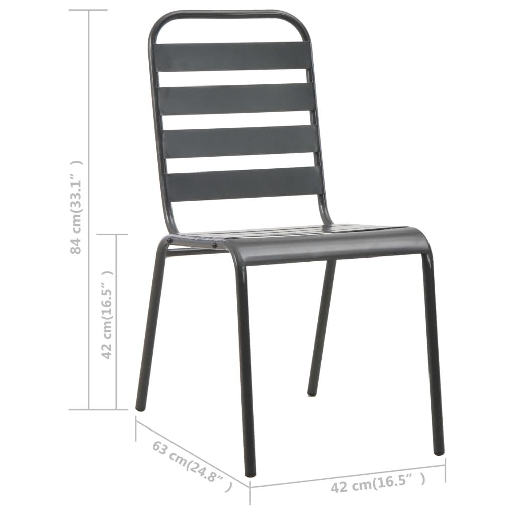 Stackable Patio Chairs 2 Pcs Steel