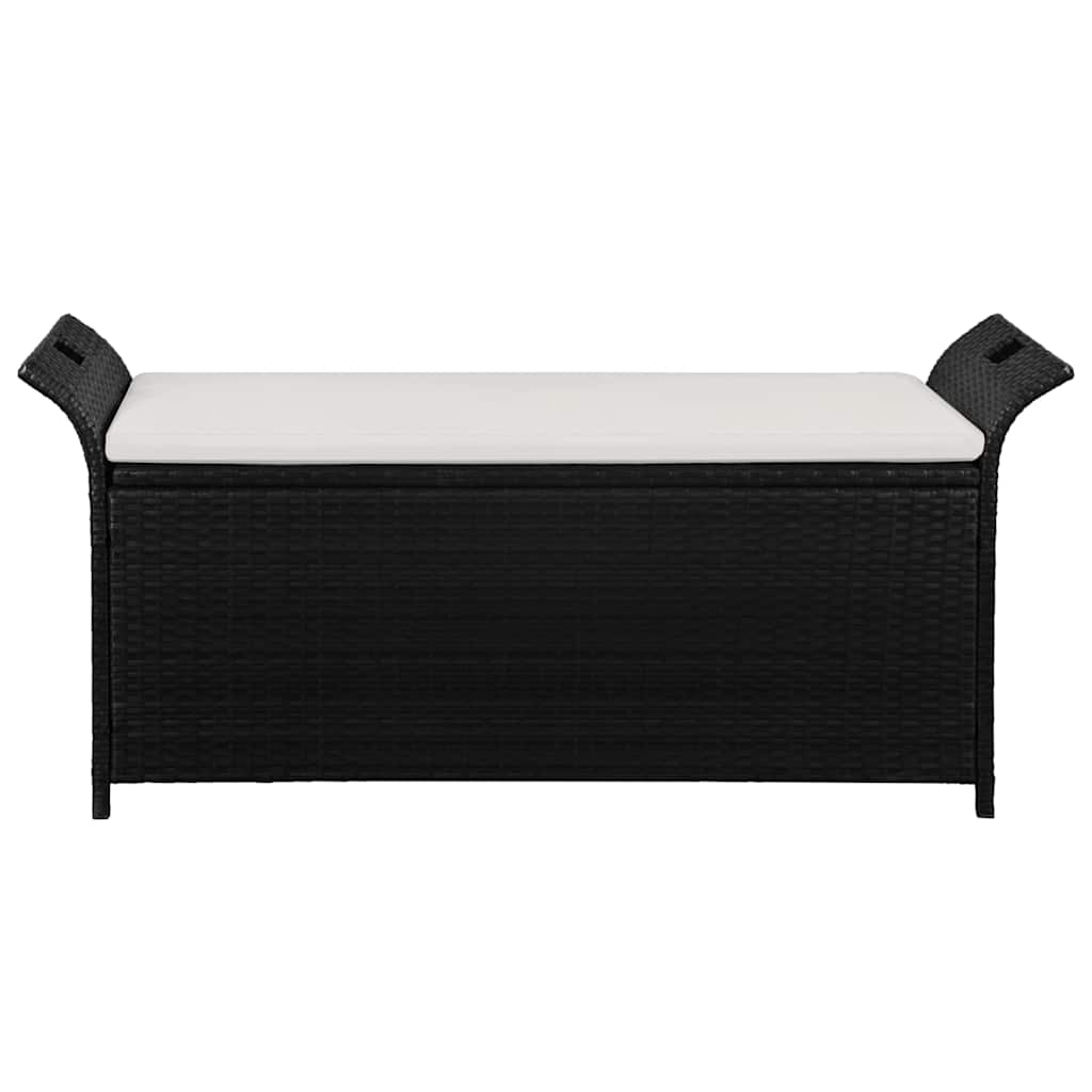 Storage Bench With Cushion 54.3&quot; Poly Rattan