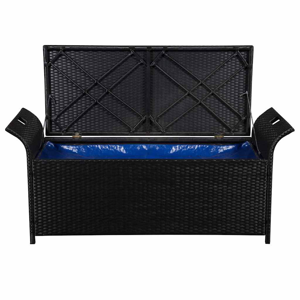 Storage Bench With Cushion 54.3&quot; Poly Rattan