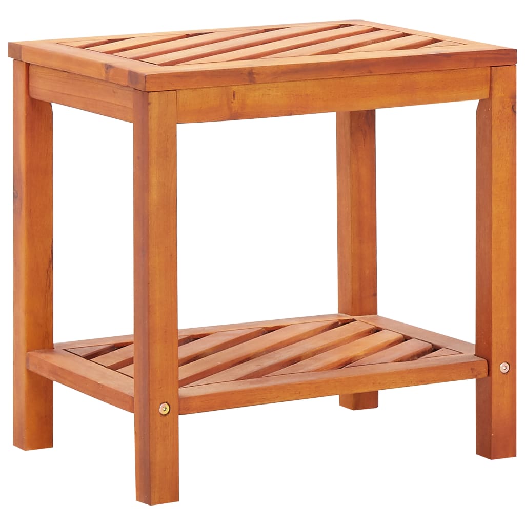 Side Table Solid Acacia Wood 17.7&quot;X13&quot;X17.7&quot;