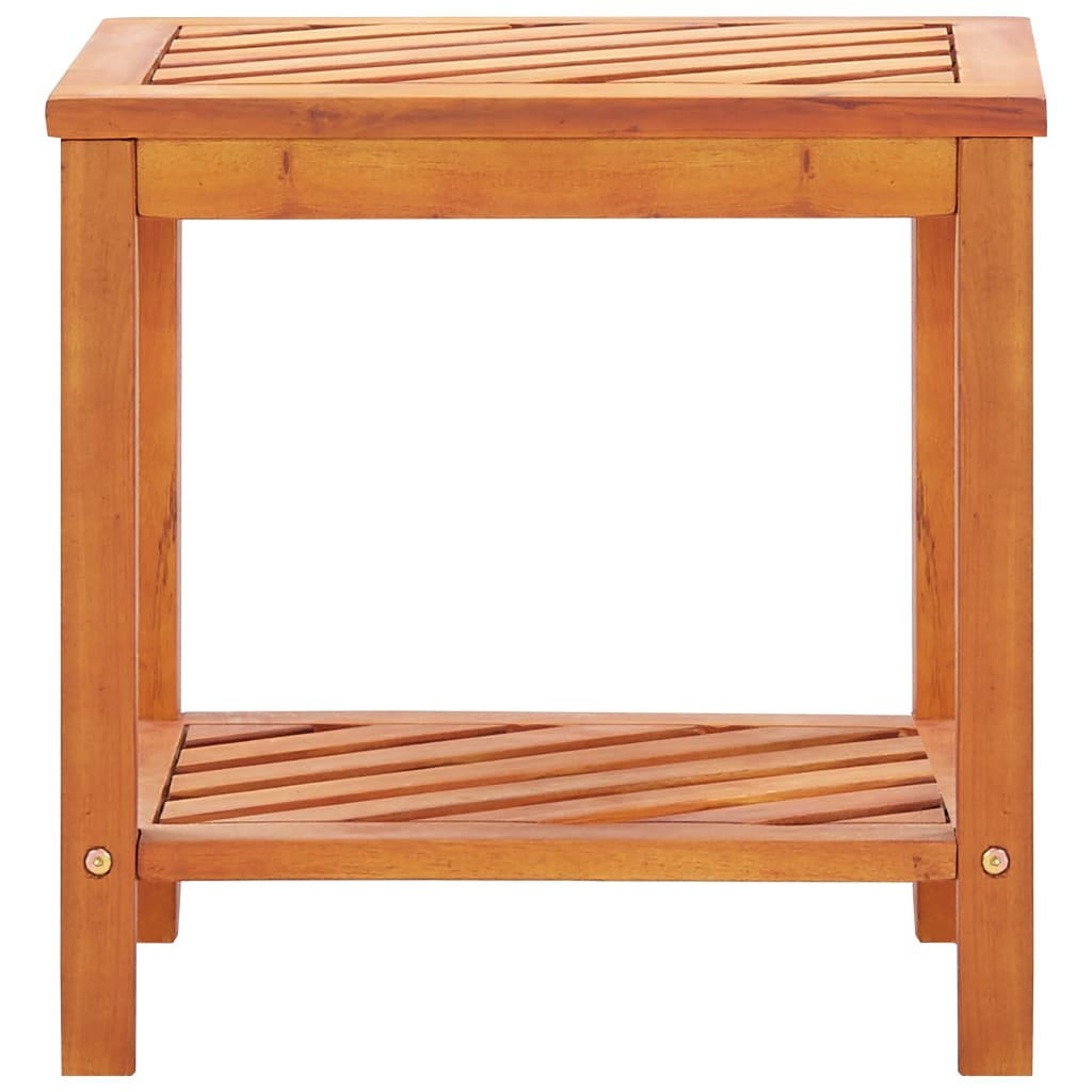 Side Table Solid Acacia Wood 17.7&quot;X13&quot;X17.7&quot;