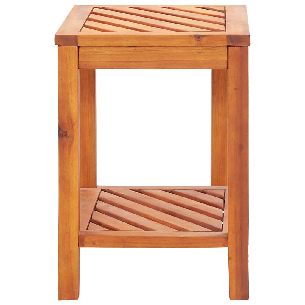 Side Table Solid Acacia Wood 17.7&quot;X13&quot;X17.7&quot;