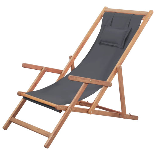 Folding Beach Chair Fabric And Wooden Frame