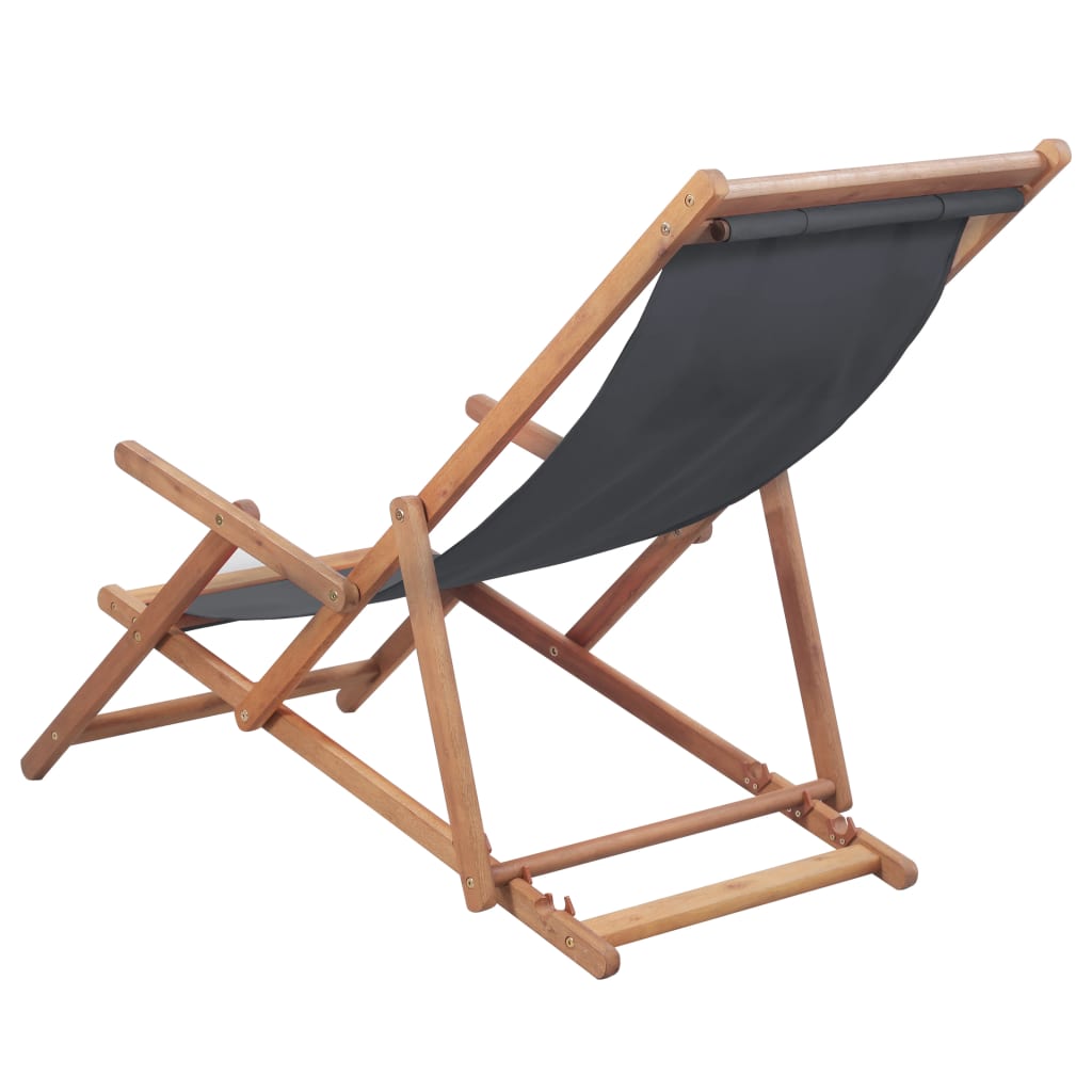 Folding Beach Chair Fabric And Wooden Frame