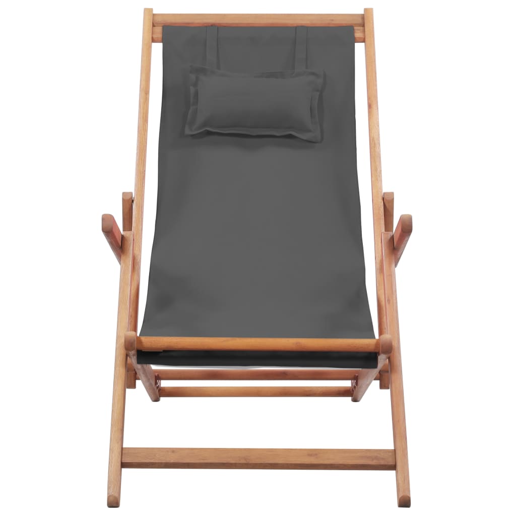 Folding Beach Chair Fabric And Wooden Frame