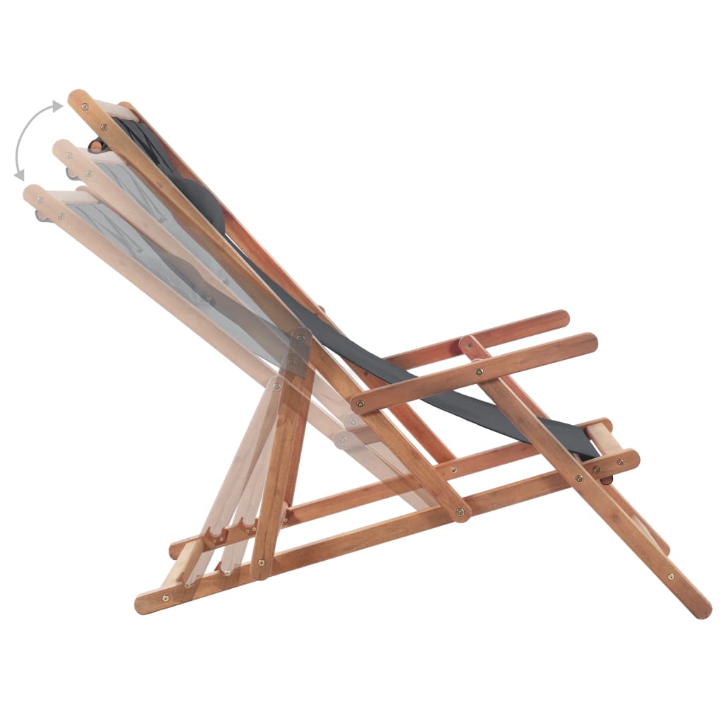 Folding Beach Chair Fabric And Wooden Frame