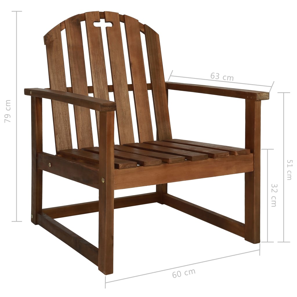 Patio Sofa Chairs 2 Pcs Solid Acacia Wood