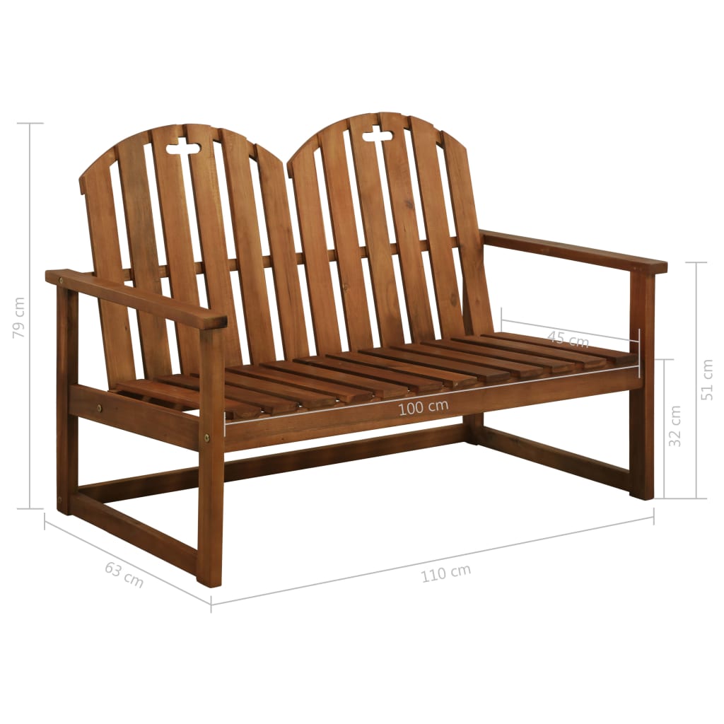 Patio Bench 43.3&quot; Solid Acacia Wood