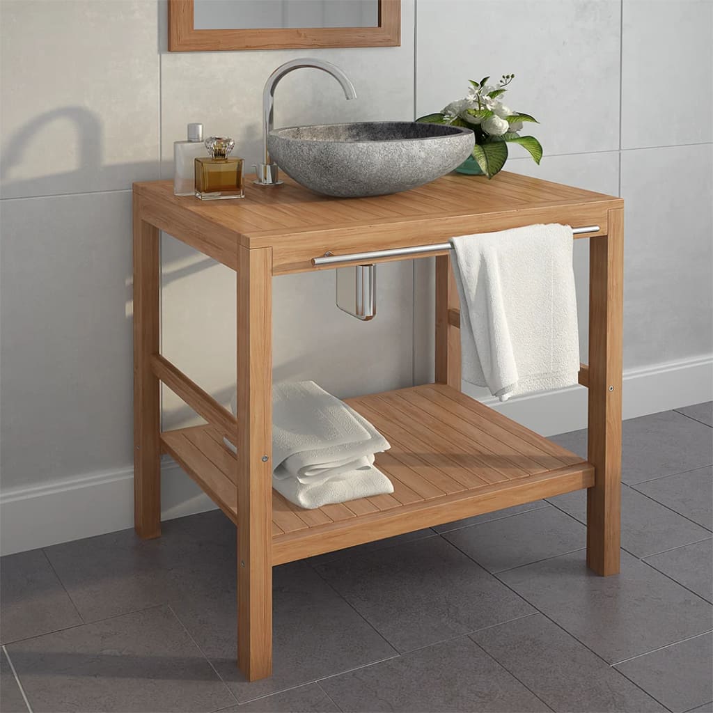 Bathroom Vanity Cabinet With 3 Baskets Solid Wood Teak