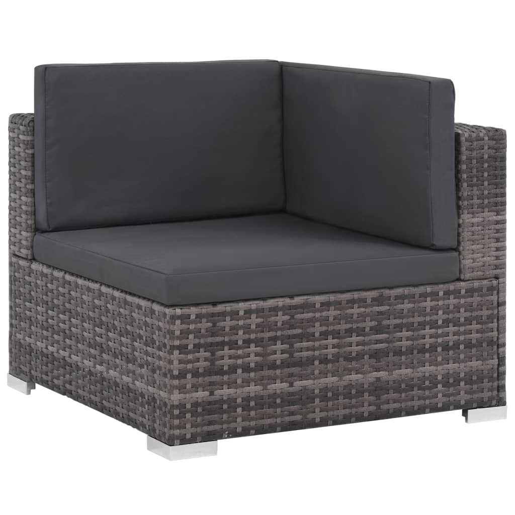 8 Piece Patio Lounge Set With Cushions Poly Rattan Gray