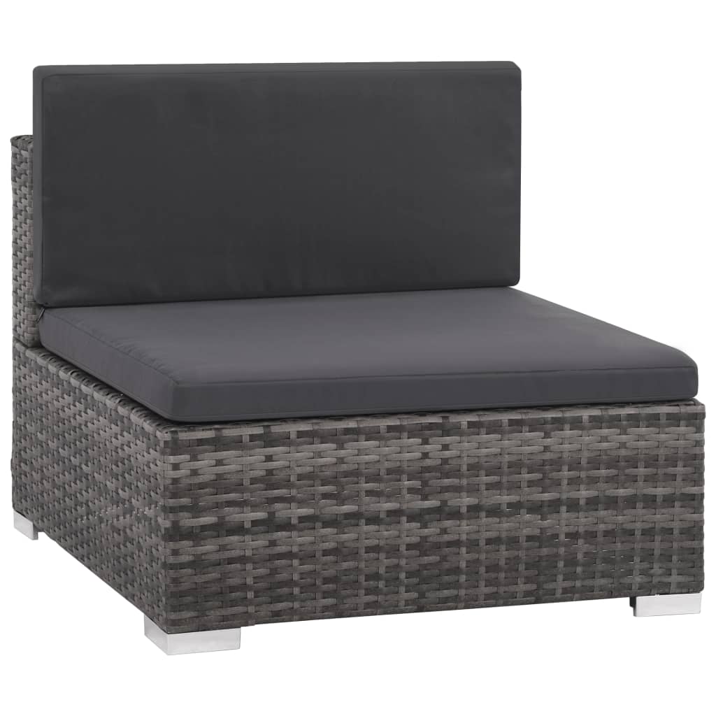 8 Piece Patio Lounge Set With Cushions Poly Rattan Gray