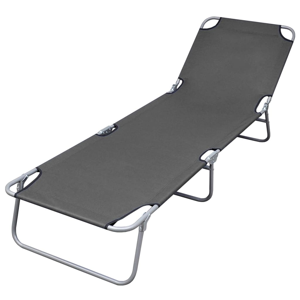 Folding Sun Lounger Powder-Coated Steel