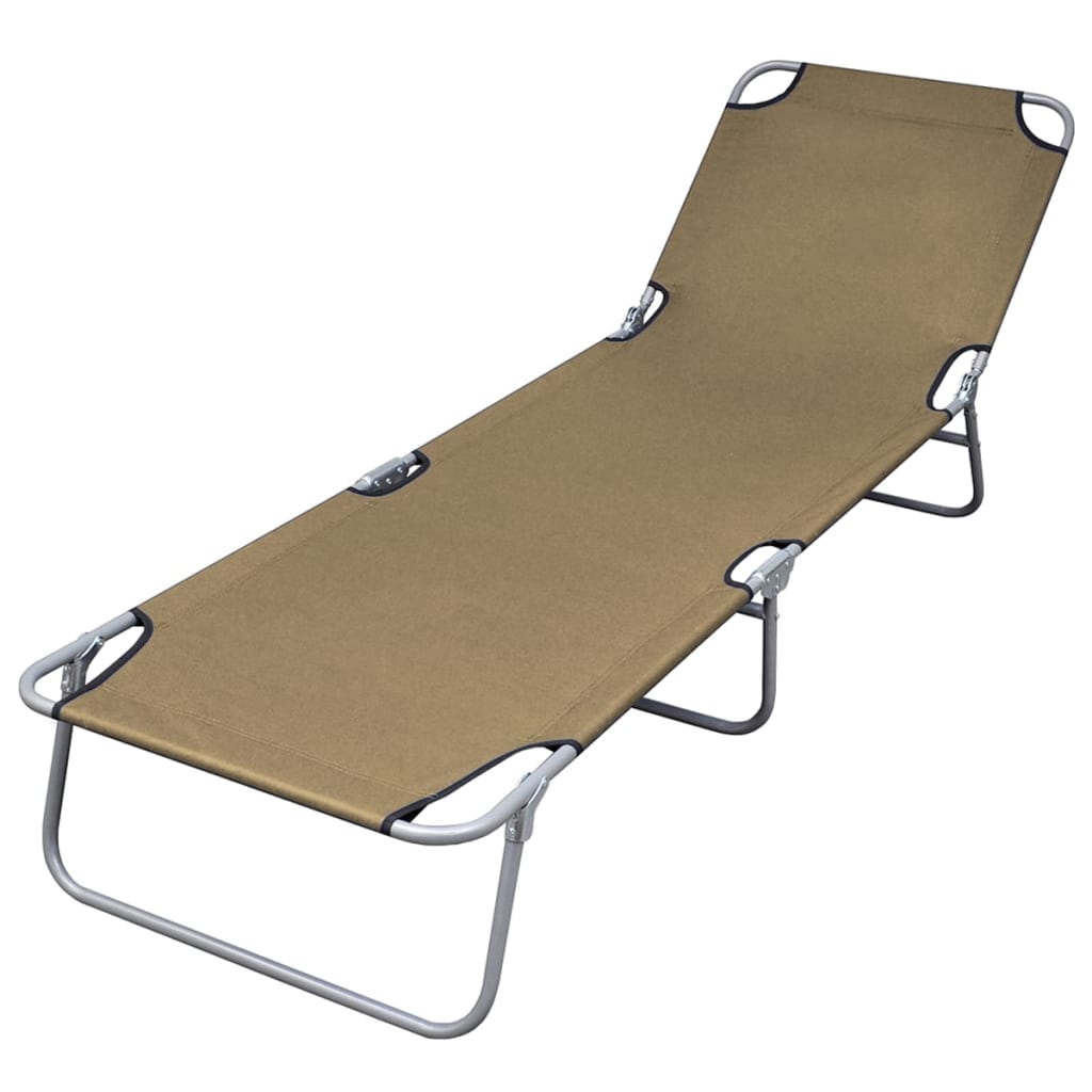 Folding Sun Lounger Powder-Coated Steel