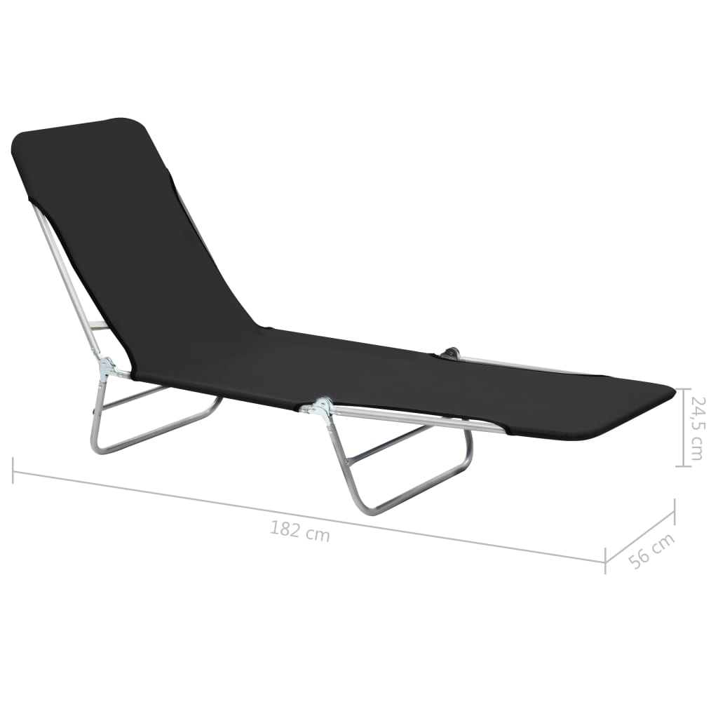 Folding Sun Loungers 2 Pcs Steel And Fabric