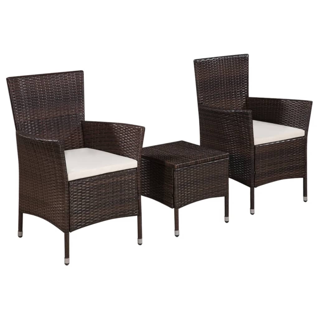 3 Piece Bistro Set Poly Rattan