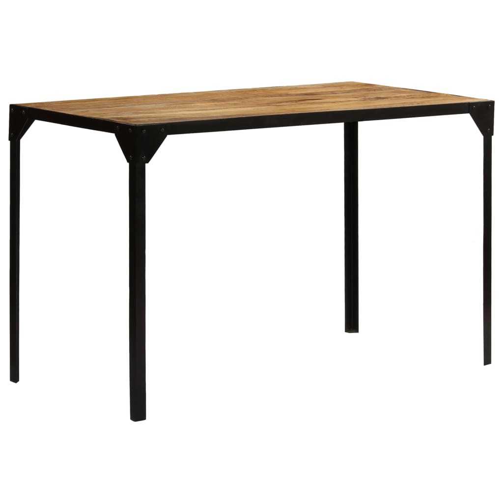 Dining Table Solid Rough Mango Wood And Steel 47.2&quot;