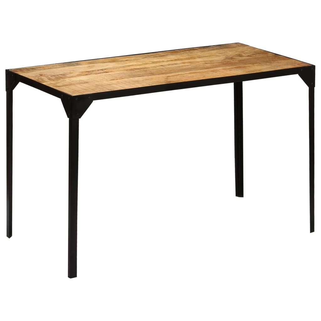 Dining Table Solid Rough Mango Wood And Steel 47.2&quot;