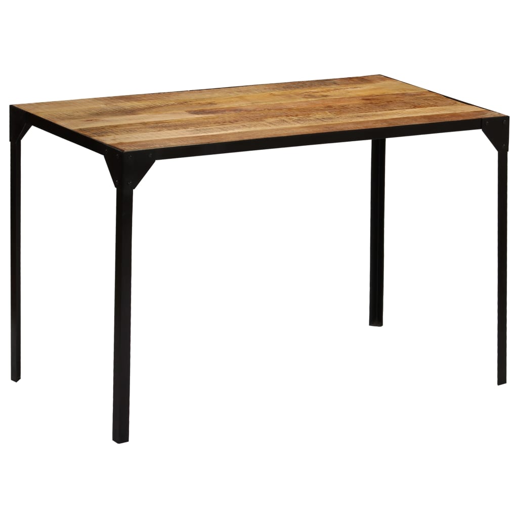 Dining Table Solid Rough Mango Wood And Steel 47.2&quot;