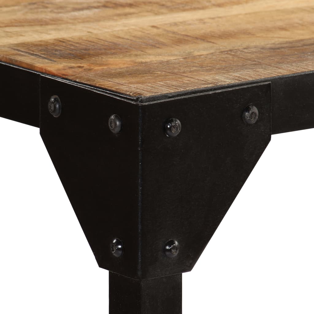 Dining Table Solid Rough Mango Wood And Steel 47.2&quot;