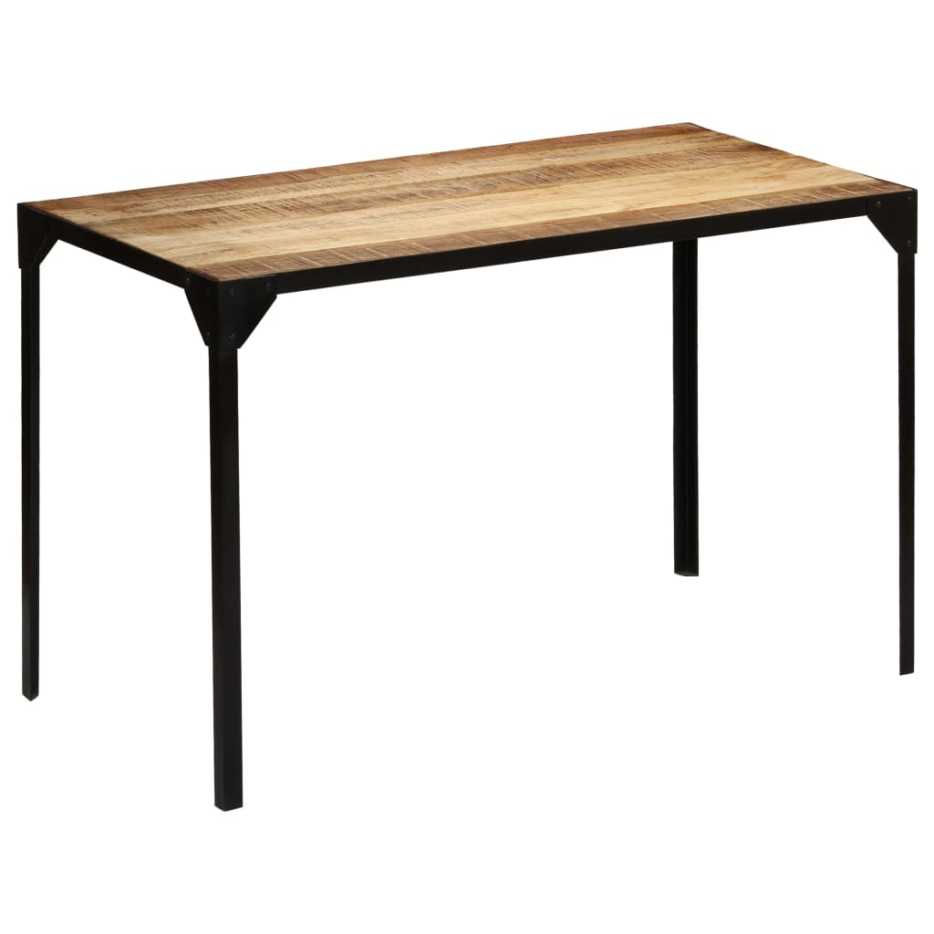 Dining Table Solid Rough Mango Wood And Steel 47.2&quot;