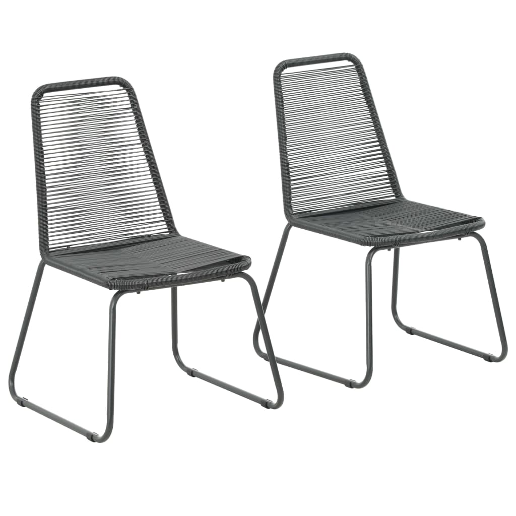 Patio Chairs 2 Pcs Poly Rattan Black