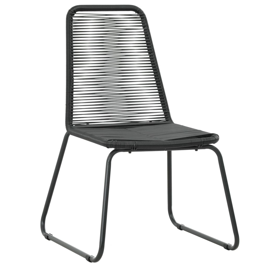 Patio Chairs 2 Pcs Poly Rattan Black