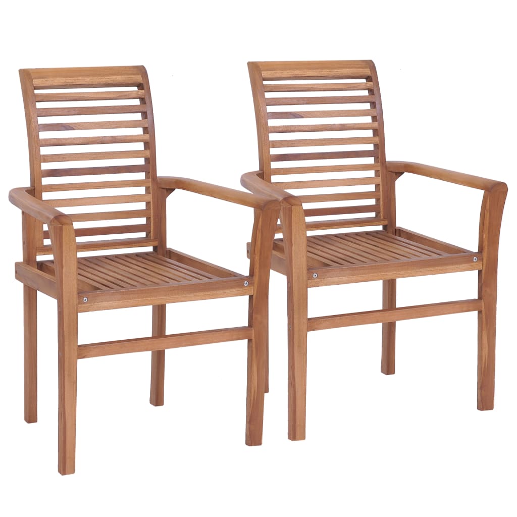 Stacking Dining Chairs 6 Pcs Solid Teak Wood