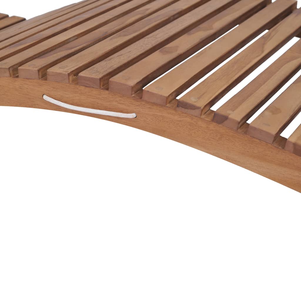 Folding Sun Lounger Solid Teak Wood