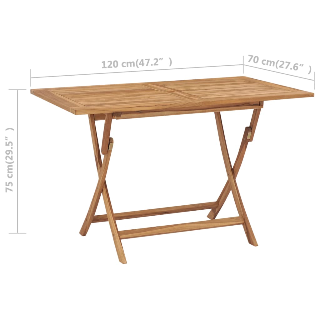 Folding Patio Table 47.2&quot;X27.6&quot;X29.5&quot; Solid Teak Wood