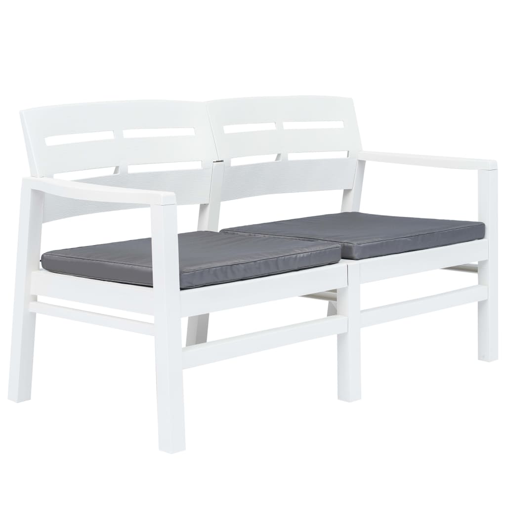 2-Seater Patio Bench With Cushions 52.4&quot; Plastic